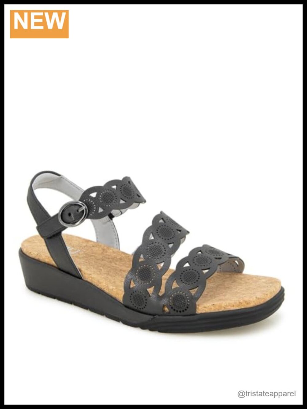 Jambu Winona Wedge Sandal - Hook & Loop Slingback Comfort